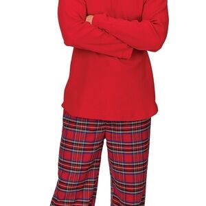 Men’s Red Classic Plaid Flannel Pajamas